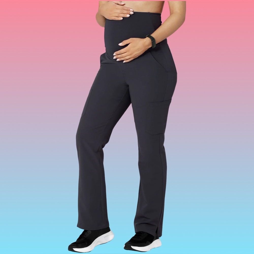 MANDELA SCRUBS MATERNITY CARGOS - PEWTER GREY GRAY - MEDIUM TALL